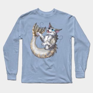 Purrmaid: Silver Amber Tabby Long Sleeve T-Shirt